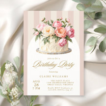 Fête d'anniversaire élégante avec gâteau floral ro