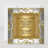 Invitation Fête d'anniversaire Elégante Champagne d'or d'arge (Dos)