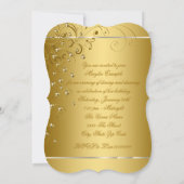 Invitation Fête d'anniversaire élégante Champagne Or (Dos)