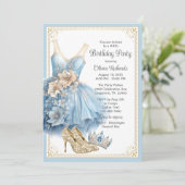 Invitation Fête d'anniversaire élégante de Cendrillon (Debout devant)