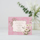 Invitation Fête d'anniversaire élégante de marguerites (Debout devant)