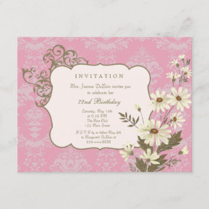 Invitation Fête d'anniversaire élégante de marguerites