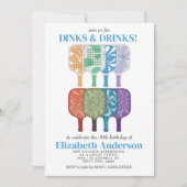 Invitation Fête d'anniversaire élégante de pickleball à l'aqu (Devant)