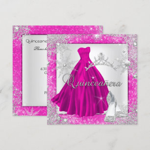 Invitation Fête d'anniversaire élégante de Quinceanera 15 ans