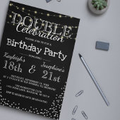 Invitation Fête d'anniversaire élégante double célébration
