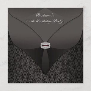 Invitation Fête d'anniversaire élégante en noir