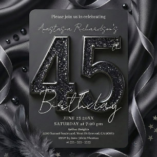 Invitation Fête d'anniversaire élégante et chic avec paillett