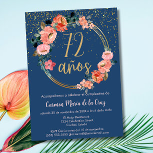 Invitation Fête d'anniversaire élégante et chic espagnole sur
