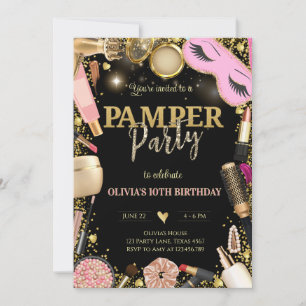 Invitation Fête d'anniversaire élégante et gâtée