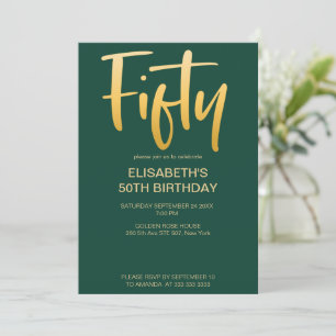 Invitation Fête d'anniversaire élégante et moderne de 50 ans