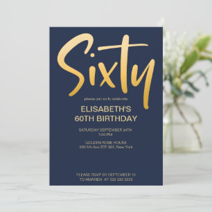 Invitation Fête d'anniversaire élégante et moderne de 60 ans