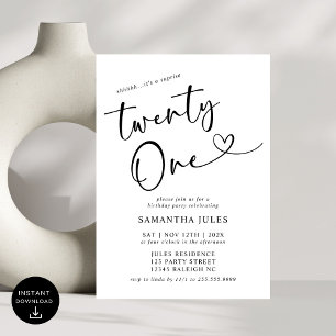 Invitation Fête d'anniversaire élégante et moderne pour 21 an