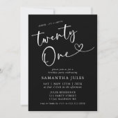 Invitation Fête d'anniversaire élégante et moderne pour un 21 (Devant)