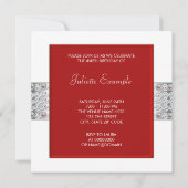 Invitation Fête d'anniversaire Elégante femme blanche et roug (Dos)