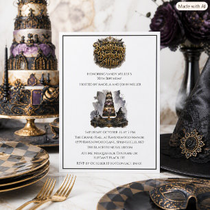 Invitation Fête d'anniversaire élégante gothique Halloween 30