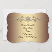 Invitation Fête d'anniversaire élégante Léopard doré (Dos)