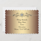 Invitation Fête d'anniversaire élégante Léopard doré (Dos)