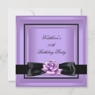 Invitation Fête d'anniversaire élégante lilas rose violet noi