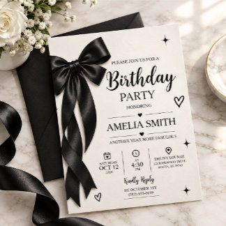 Invitation Fête d'anniversaire élégante pour adulte