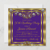 Invitation Fête d'anniversaire élégante pour femme en violet (Devant)
