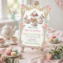 Fête d'anniversaire élégante pour fille avec thé f