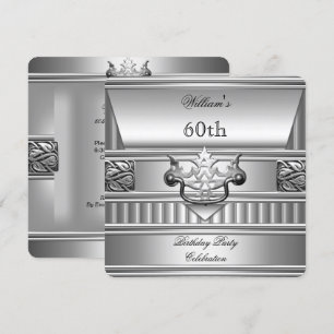 Invitation Fête d'anniversaire élégante pour homme en métal a