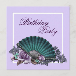 Invitation Fête d'anniversaire élégante rose lavande violette
