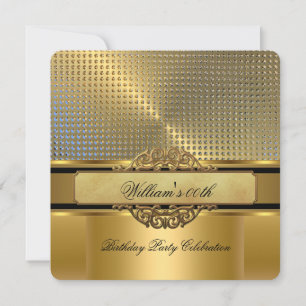 Invitation Fête d'anniversaire élégante Royal Gold pour homme