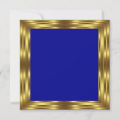 Invitation Fête d'anniversaire élégante royale bleue et or po (Dos)