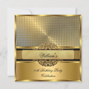 Invitation Fête d'anniversaire élégante royale or hommes Mans