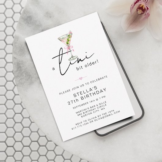 Invitation Fête d'anniversaire élégante un peu plus âgée