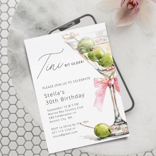 Invitation Fête d'anniversaire élégante un peu plus âgée