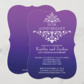 Invitation Fête d'anniversaire élégante vintage avec fioritur (Devant / Derrière)