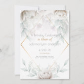 Invitation Fête d'anniversaire | Élégantes Peonies blanches e (Devant)