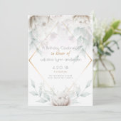 Invitation Fête d'anniversaire | Élégantes Peonies blanches e (Debout devant)