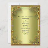 Invitation Fête d'anniversaire Elite Avocat Vert Or Doré 2 (Dos)