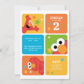 Invitation Fête d'anniversaire Elmo Color Block (Devant)