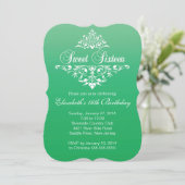 Invitation Fête d'anniversaire Emerald Green Sweet sixteen (Debout devant)