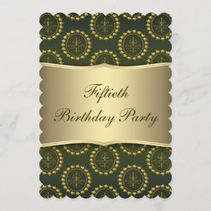 Invitation Fête d'anniversaire émeraude verte pour femme
