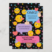 Invitation fête d'anniversaire émoji (Devant / Derrière)