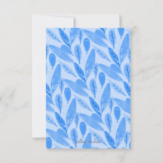 Invitation Fête d'anniversaire en bleu et blanc (Dos)