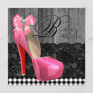 Invitation Fête d'anniversaire en bois de grange rustique de