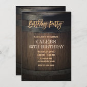 Invitation Fête d'anniversaire en bois rustique (Devant / Derrière)