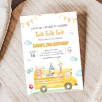 Fête d'anniversaire en bus scolaire jaune