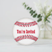 Invitation Fête d'anniversaire en forme de baseball (Debout devant)