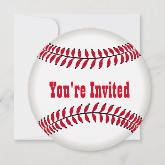 Invitation Fête d'anniversaire en forme de baseball (Devant)
