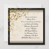 Invitation Fête d'anniversaire en ivoire et or (Dos)