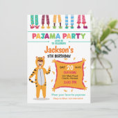 Invitation Fête d'anniversaire en pyjama (Debout devant)