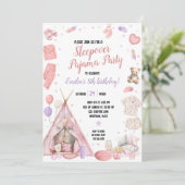 Invitation Fête d'anniversaire en pyjama avec nuitée (Debout devant)