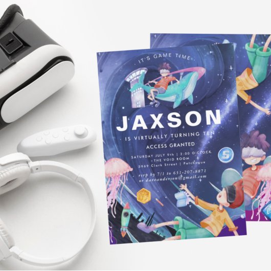 Invitation Fête d'anniversaire en réalité virtuelle